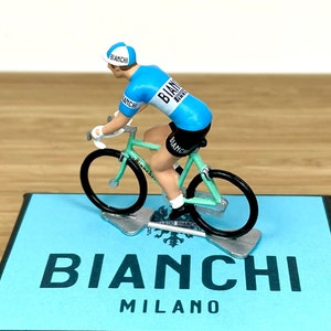 Cycling Figure Bianchi and Gift Box - Hand Crafted Metal Peloton Cyclist Figure Cycling Fan Cycling Memorabilia Cycling Birthday