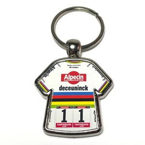 Mathieu Van Der Poel Parijs-Roubaix 2024 wielertrui sleutelhanger metalen sleutelhanger Tour de France wielercadeau Wielermemorabilia wielerfan