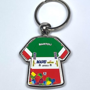 Mapei Quick Step Michele Bartoli 2000 Cycling Jersey - Metal Keyring Cycling Jersey Cycling Gift Cycling Memorabilia