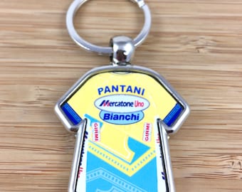 Marco Pantani Mercatone Uno 1998 Metal Keyring Cycling Jersey Cycling Gift Cycling Memorabilia Tour de France