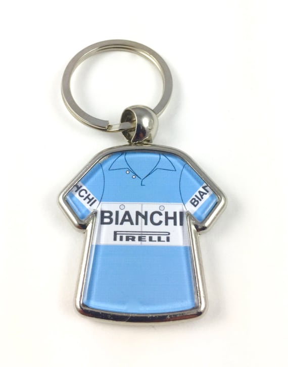 Bianchi Fausto Coppi Cycling Jersey Metal Key Ring Keychain