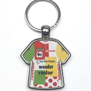 La Vie Claire Combined Cycling Jersey Key Ring Greg LeMond 1985 Tour De France Metal Keyring Cycling Jersey Cycling Gift Cycling Memorabilia