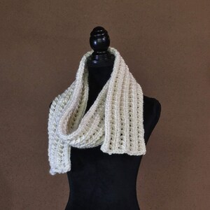 Chunky Cream Ribbed Knit Scarf, Cream Knit Scarf - The Camden - MADE TO ORDER