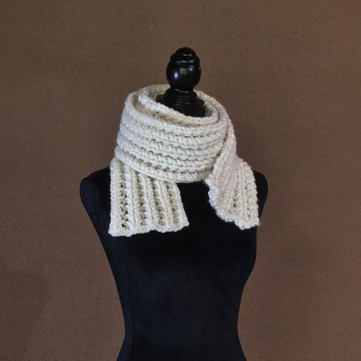 Chunky Cream Ribbed Knit Scarf Cream Knit Scarf the Camden Etsy UK
