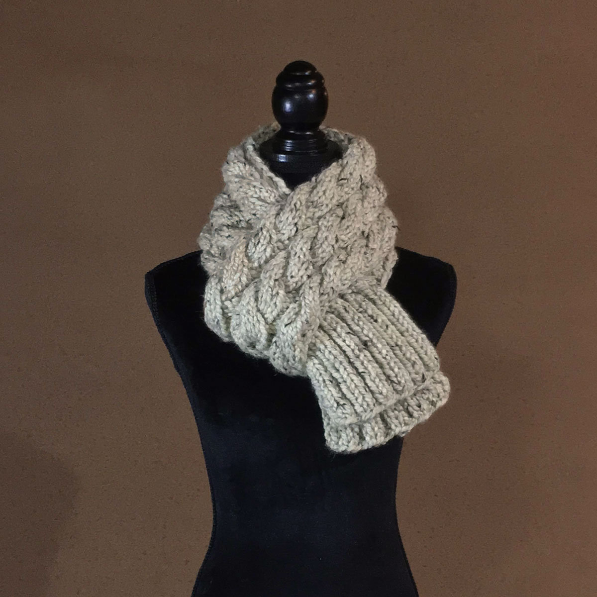 Chunky Cream Cable Knit Scarf the Rainier MADE TO ORDER Etsy