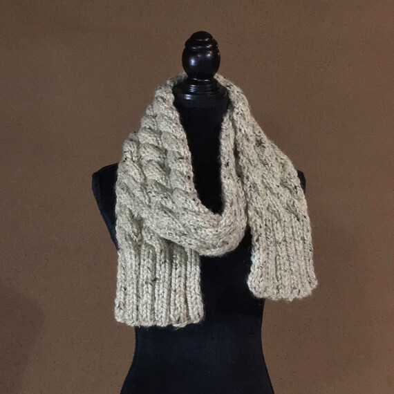 cream cable knit scarf
