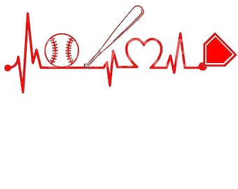 Baseball Heartbeat SVG