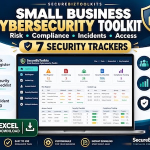 中小企業向けサイバーセキュリティツールキット｜リスク登録簿、セキュリティチェックリスト、インシデントログ、コンプライアンストラッカー｜Excelテンプレート