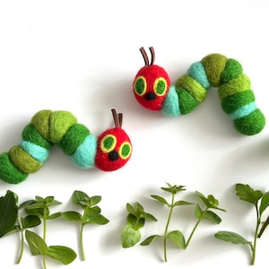 Needle Felted Caterpillar Headband or Hair Clip