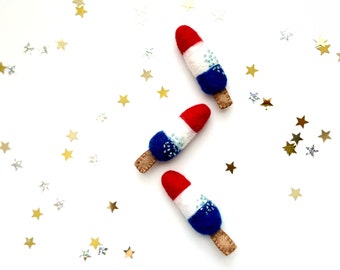 Popsicle Hair Clip- Popsicle Headband- Felt Popsicle- 4th of July Hair Clip- Toddler Hair Clip- Baby Headband