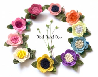 Wool Felt Flower Headband or Hair Clip: Handcrafted Baby Girl Accessory