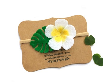 Felt Plumeria Headband – Hawaiian Flower Hair Clip