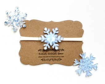 Snowflake Headband- Resin Art- Snowflake Hair Clip- Holiday Hair Clip- Handmade Resin Crystal- Snowflake- Holiday Headband