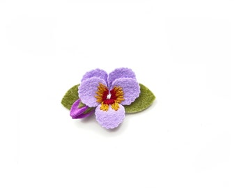 Pansy Headband- Hair Clip- Felt Flower- Purple Flower- Gift for Baby