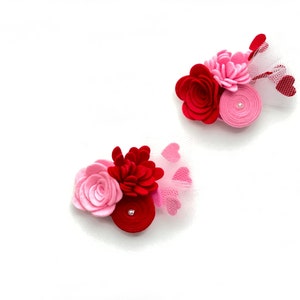 Valentine’s Day Headband/Hair Clip- Rose Headband- Felt Flower Hair Clip- Baby Girl Headband- Girl Hair Clip- Photo prop