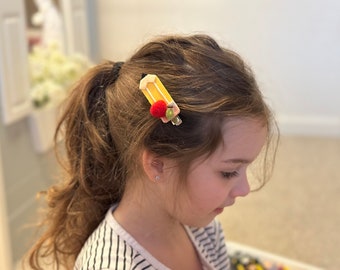 Mini Pencil Hair Clip- Headband- Hair clip-Girl Hair Clip -Birthday gift- Hair Bow- Back to School-  Toddler Headband-You can choose colors