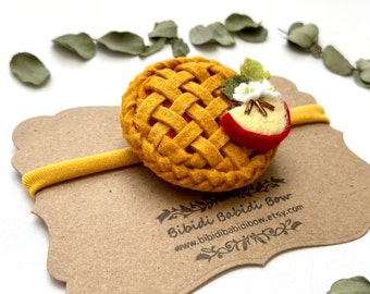 Apple Pie Headband- Cutie Pie Hair Clip- Needle Felting- Wool Felt- Autumn Headband- Thanksgiving- Headband- Hair Clip- Felted Food