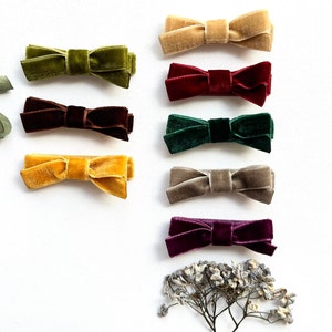 Velvet Knot Hair Bows- Mini Hair Clips- Toddler Hair Clip- Baby Hair Bow- Girl Hair Clip- Gift- You can choose the colors