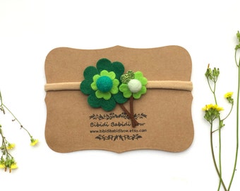 St. Patrick’s Day Headband/ Shamrock Hair Clip- Shamrock Headband- Toddlers  hair clip- Newborn Headband- Girls Hair Bow