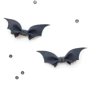 Halloween Hair Clips- Pigtail Hair Clips- Set of 2- Bat Hair Bows- Hair Clips- Girls Hair Bows- Toddler Hair Bows- Baby Hair Clips