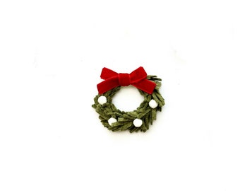 Wreath Hair Clip- Christmas Headband- Holiday Hair Clip- Baby Headband- Toddler Hair Clip- Mini Wreath- Gift for Baby Girl