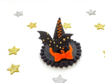 Mini Witch Hat Halloween Headband – Bat Hair Clip