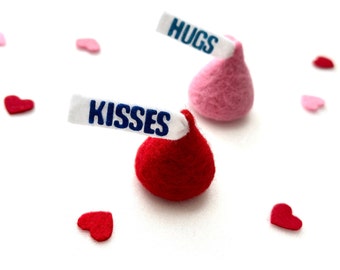 Hershey Kisses- Hugs- Felted Hershey Kisses- Valentine’s Day Headband- Hair Clip- Baby Headband- Girl Hair Clip- Toddler Headband