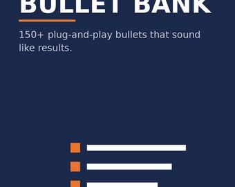 Resume Bullet Bank PDF | 150+ Resume Bullet Examples, ATS Resume Checklist, Resume Writing Guide for Job Applications
