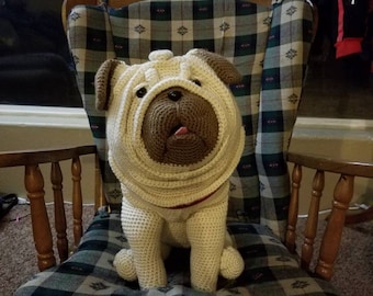 Crochet Pug Plush: Handmade Stuffed Animal