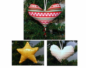 Easy Sewing Pattern - Simply Stuffed Heart and Star  (downloadable)