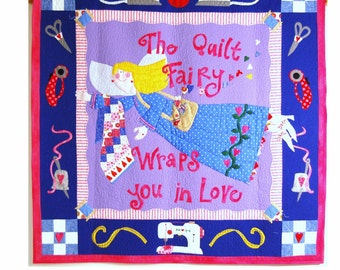Quilt Fairy Wall Quilt Pattern.  Finished size 48" x 48"