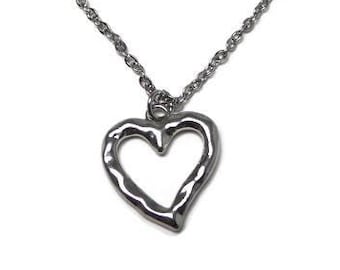 Platinum Plated Heart Necklace