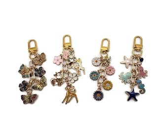 Nature Bag Charms in Choice of Floral, Woodland, Butterfly and Ocean