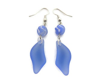 Blue Beach Style Glass Earrings