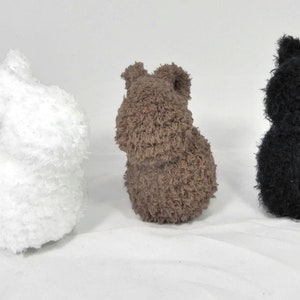 Handknit Stuffed Bunny Rabbit in Black, White, Brown or Gray image 8