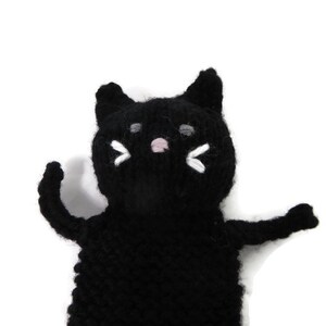 Handknit Black Cat Bookmark Book lovers gift cat lovers gift image 6