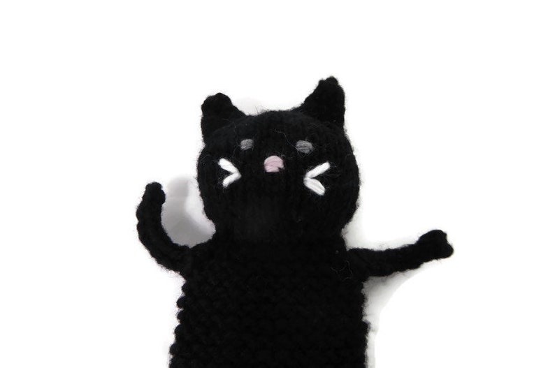 Handknit Black Cat Bookmark Book lovers gift cat lovers gift image 6