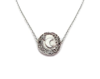 Silver Moon Pendant Necklace in Choice of Lengths