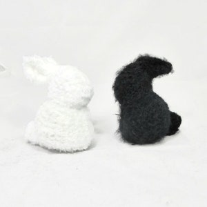 Handknit Stuffed Bunny Rabbit in Black, White, Brown or Gray image 3