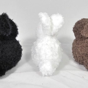 Handknit Stuffed Bunny Rabbit in Black, White, Brown or Gray image 6