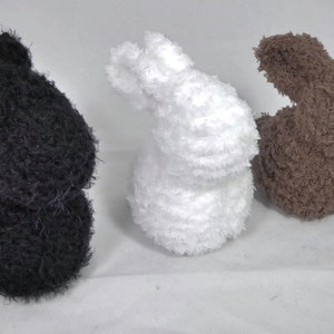 Handknit Stuffed Bunny Rabbit in Black, White, Brown or Gray image 5