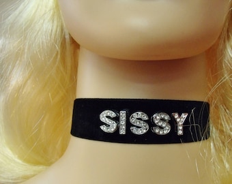 ANY Words Any Size Personalized Choker Black velvet collar