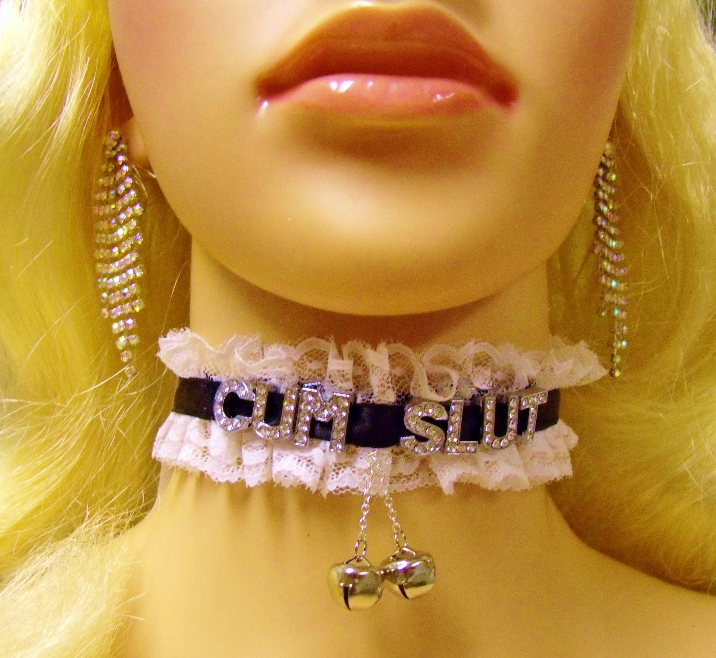 Any Word Personalize Sissy Choker Collar Lockable Black White Etsy