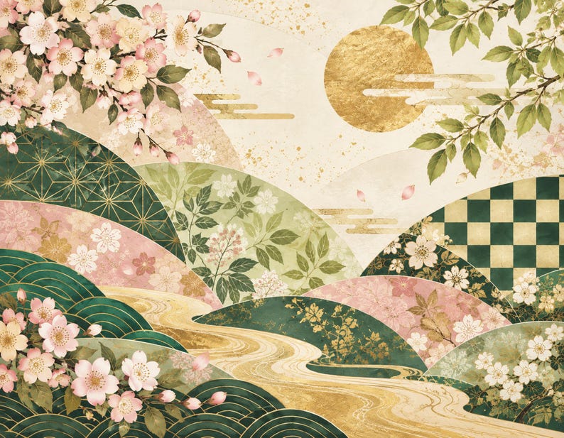 2027 Japanese Pattern Wall Calendar, Modern Washi Art, Seigaiha Asanoha ...