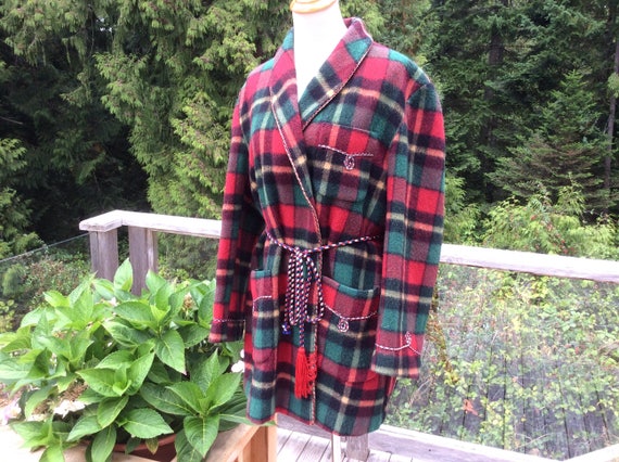plaid wrap jacket