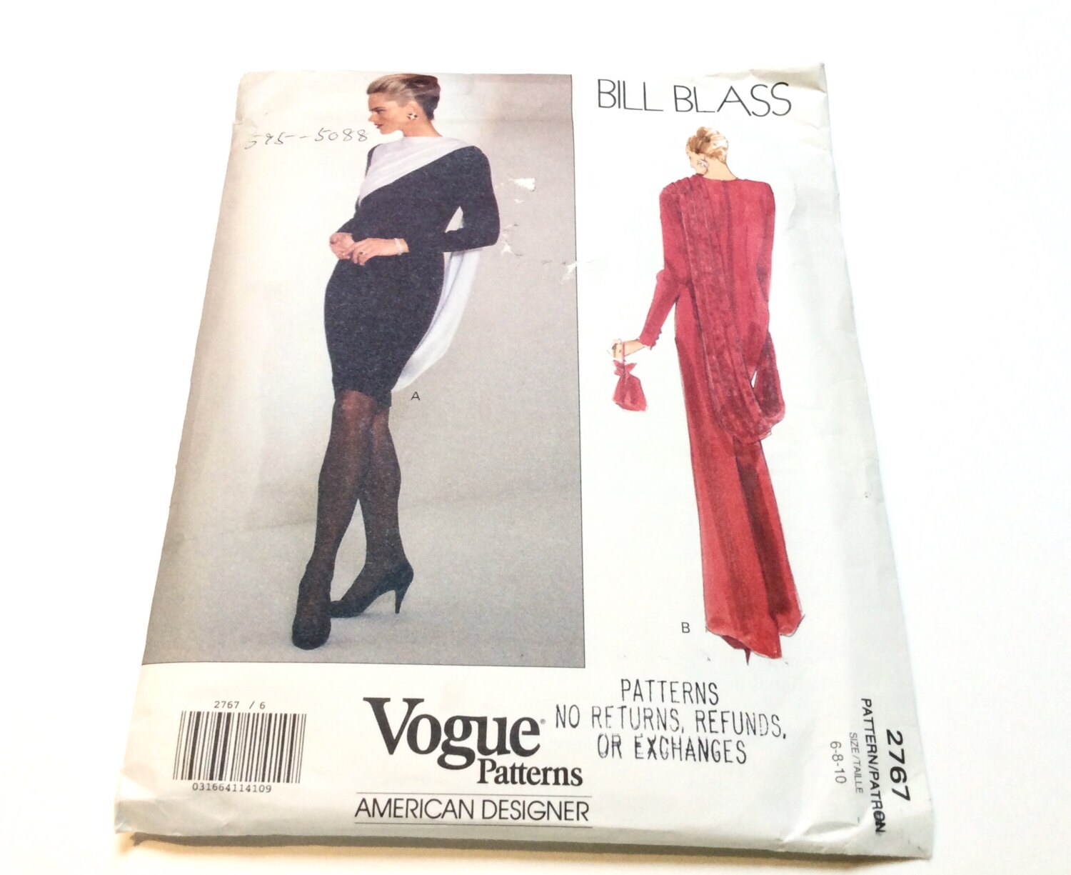 Vogue Evening Gown Pattern Vogue 2767 Bill Blass Designer Etsy