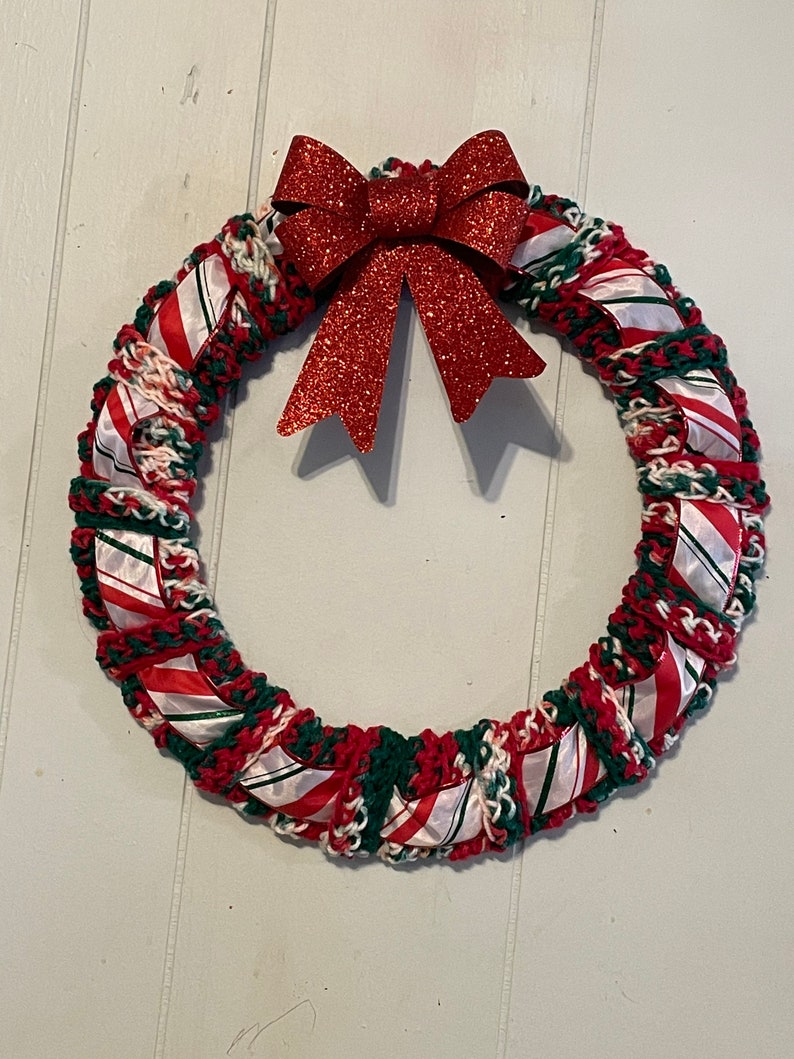 Christmas Ribbon Wreath Etsy