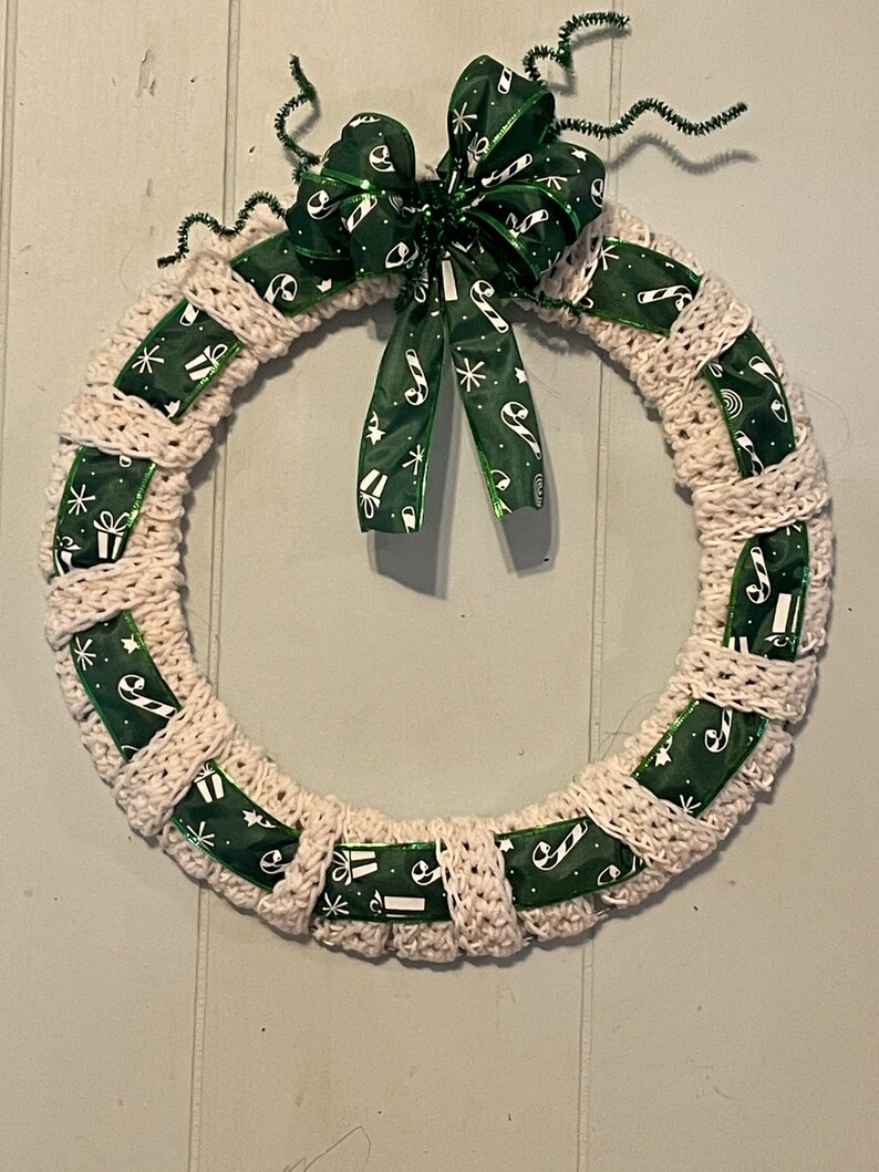 Christmas Ribbon Wreath Etsy