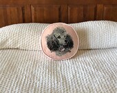 Vintage Needlepoint Poodle Pillow