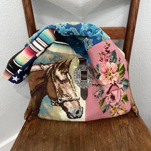 DEPOSIT~PLEASE READ~Made to Order Samples of Needlepoint Horse Hobo Bag